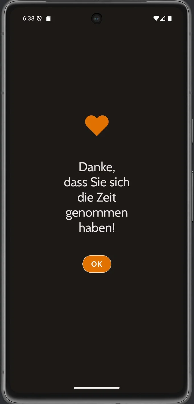 Dankeseite nach dem Absenden